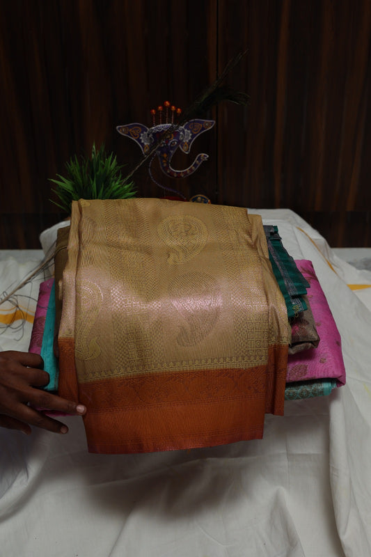 Cream with Orange Softy Silk