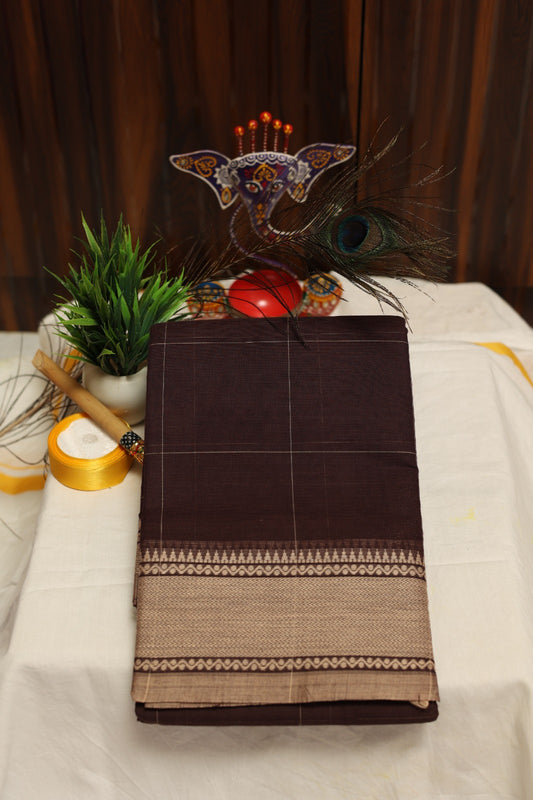 Brown Premium soft cotton saree