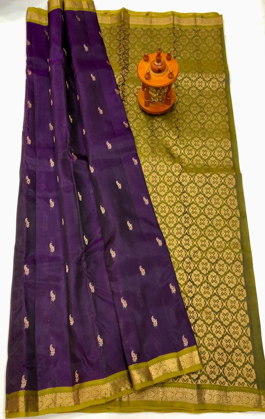 Violet with Golden Laksham Butta Saree